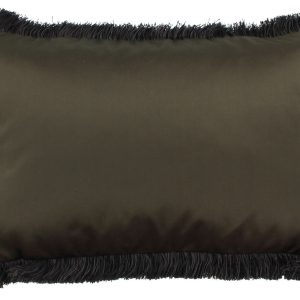 Claudi sierkussen Dafne 30x45 cm. Espresso + Fringe Black/Taupe