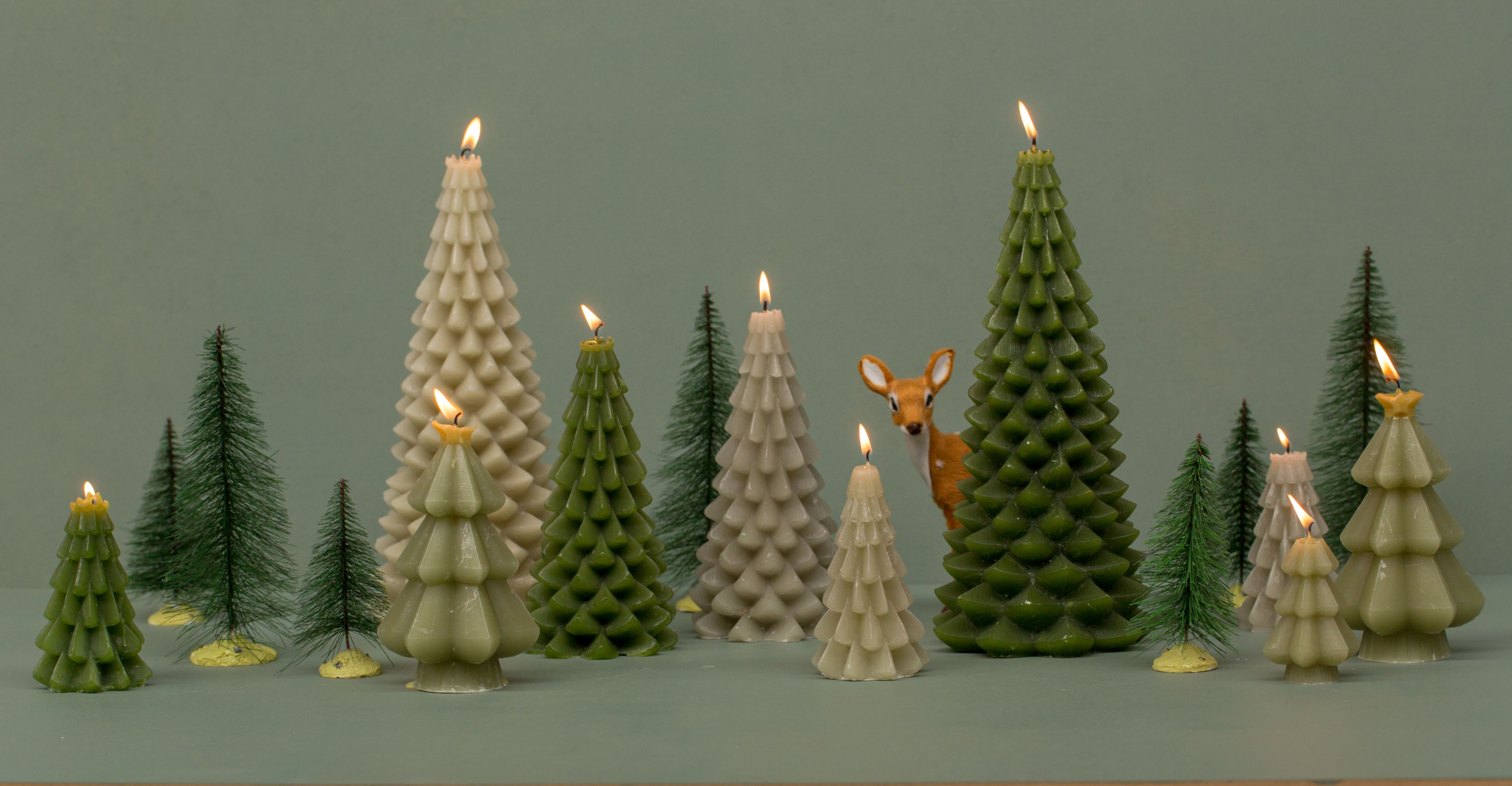 Kerstboom kaars Aubergine - Afbeelding 3