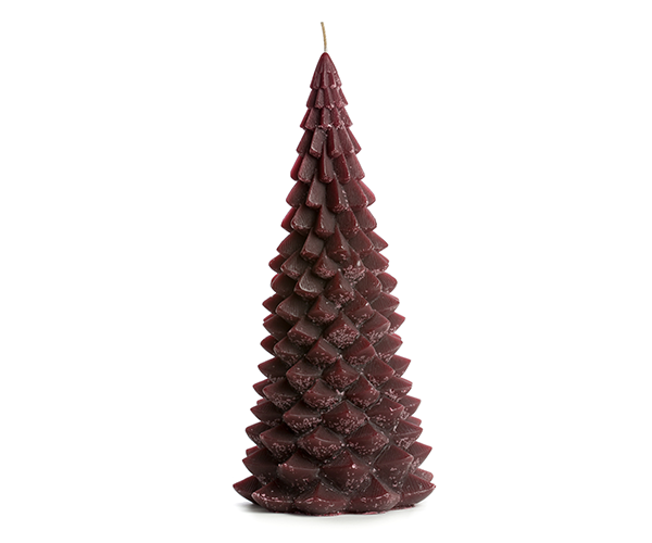 Kerstboom kaars Aubergine