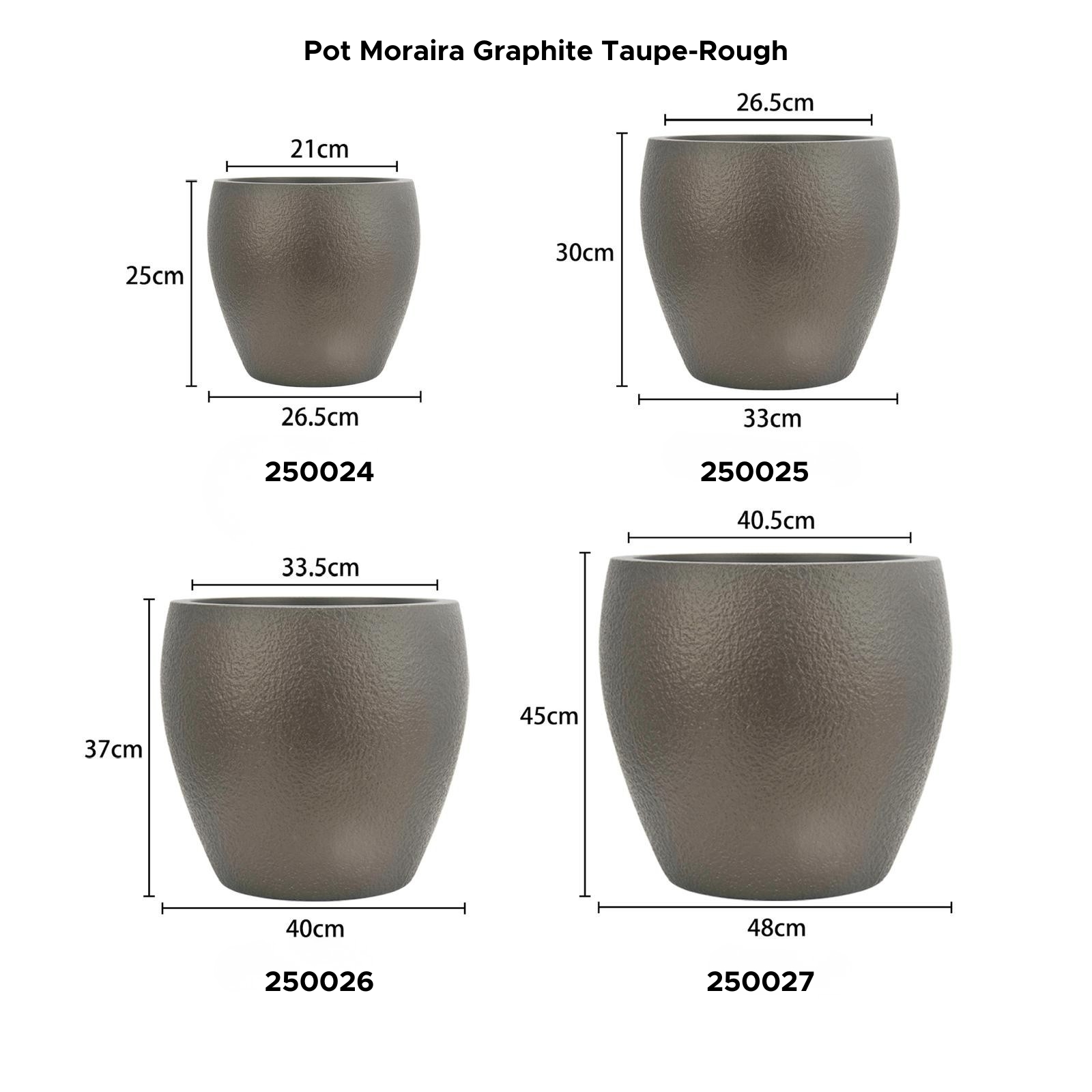 Pot Moraira Graphite Taupe Rough - Afbeelding 2